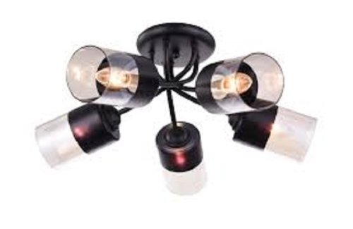 Люстра потолочная пятирожковая Escada E27 Черная картинка 